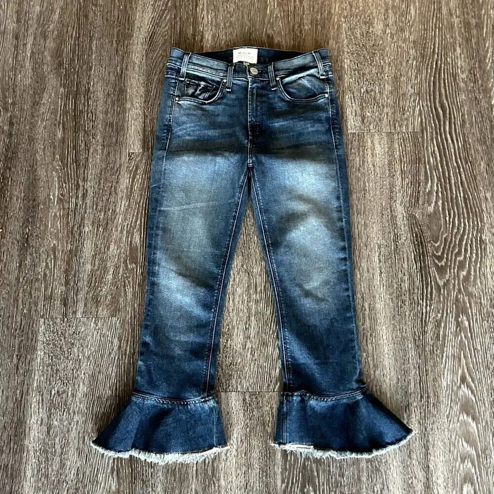 McGuire Denim Bohemia Flounce Cropped Kick Flare‎ Jeans Ruffle Hem Anthropologie